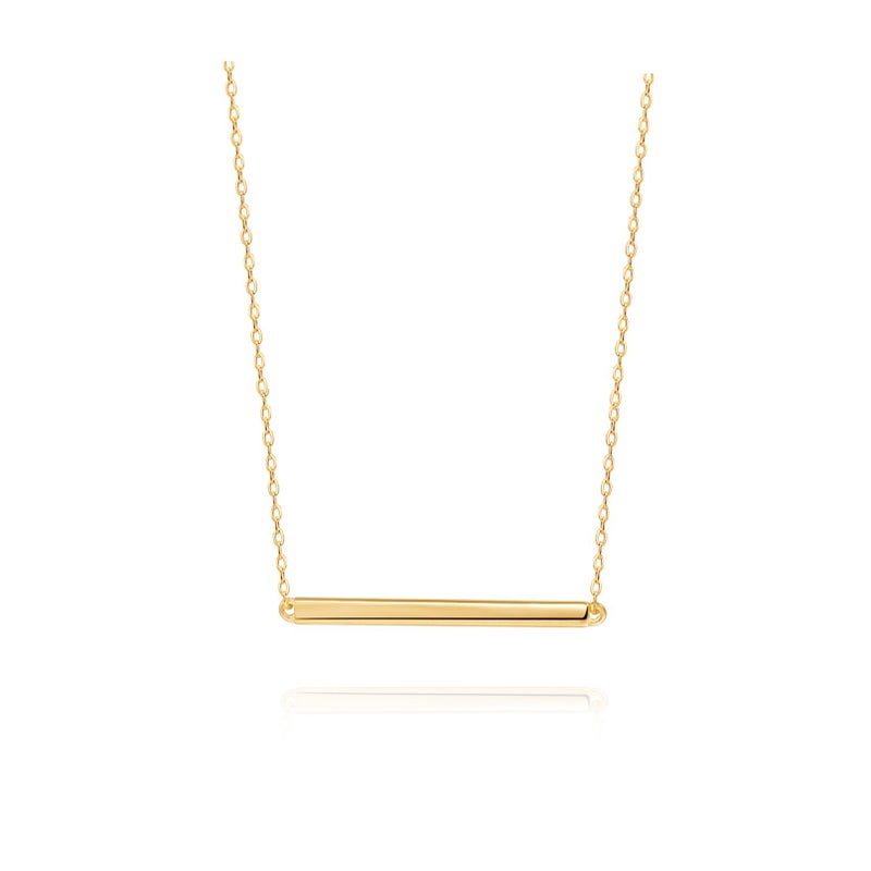 S.Leaf Gold Choker Necklace for Women Sterling Silver Dainty Gold Plated Layered Necklaces for Women Cubic Zirconia Necklace (Bar_Gold) - Image 1
